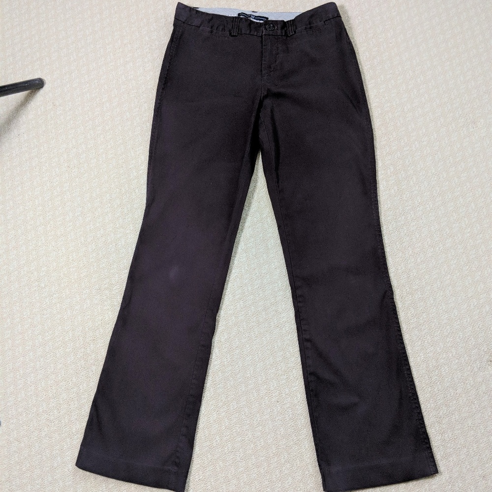 GAP Dark Brown Cotton Straight Leg Pants